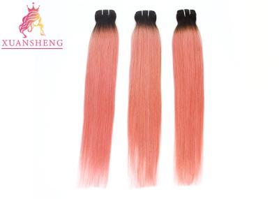 Pretty Pink Color Custom Made Human Hair Wigs / Weave Straight Pink Hair Bundles