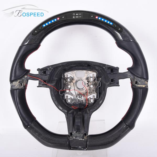 NAPA Leather Porsche Carbon Fiber Steering Wheel Custom Stripe Color