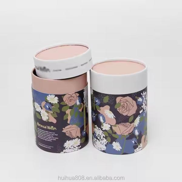 Food Grade Recyclable Kraft Paper Tube New Style Wine Cylinder Packaging for Cosmetic Craft Paper Cardboard Material Embossed