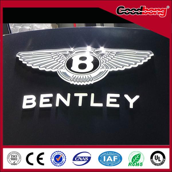 4D chromed thermoformed  LED Illuminated auto logo sign