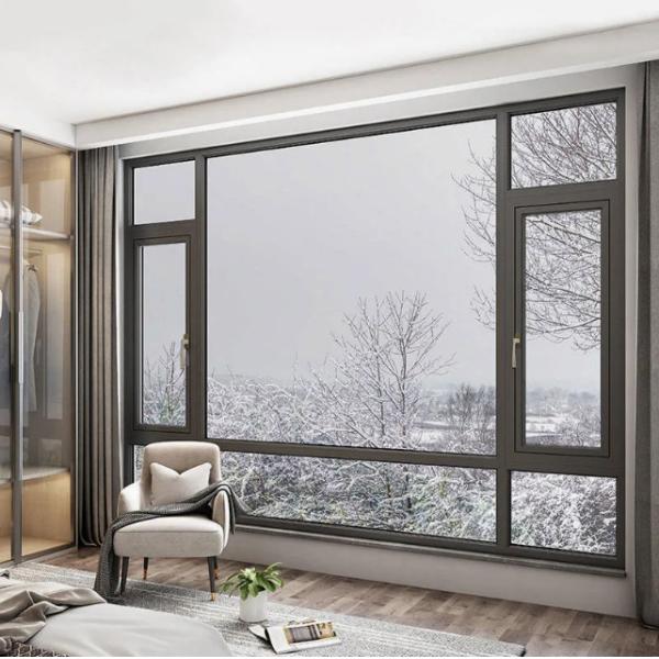 Modern Aluminum Sliding Window with Stainless Steel Flynet for Residential and Commercial Buildings with Screw Fixing Installation