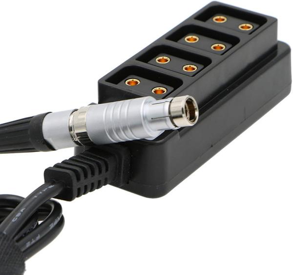 3.5mm OD Arri Power Cable Fischer 3 Pin RS To 4 Port D Tap For Cameras