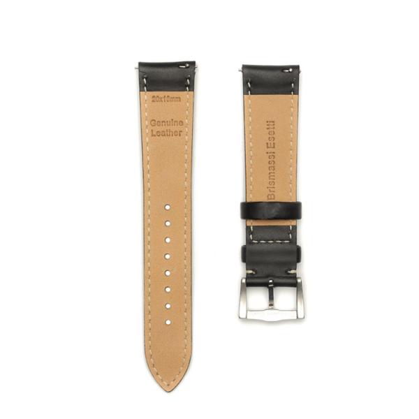 RoHS Watch Band Strap Fashion Genuine 0.9 Inch Black Leather Watch Strap