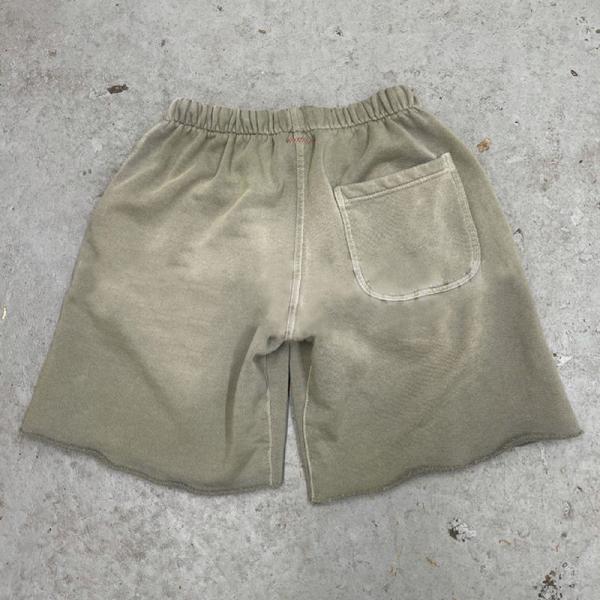 High Quality Plain Fleece Custom Blank Acid Washed Hoodie and Sweat Raw Hem Shorts Stone Sun Faded Two Piece Set Short Tracksuit