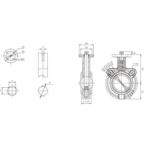 Стиль PTFE вафли выровнял клапан-бабочку Ggg40 Ptfe выровнял клапан-бабочку DN80 PN10 с мягким Backrest