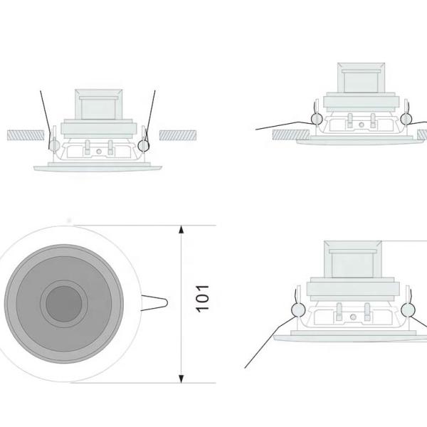 6w 4-inch Ceiling Speaker 100V Full Range Speaker with Back Cover Spring Clamp Easy Installation