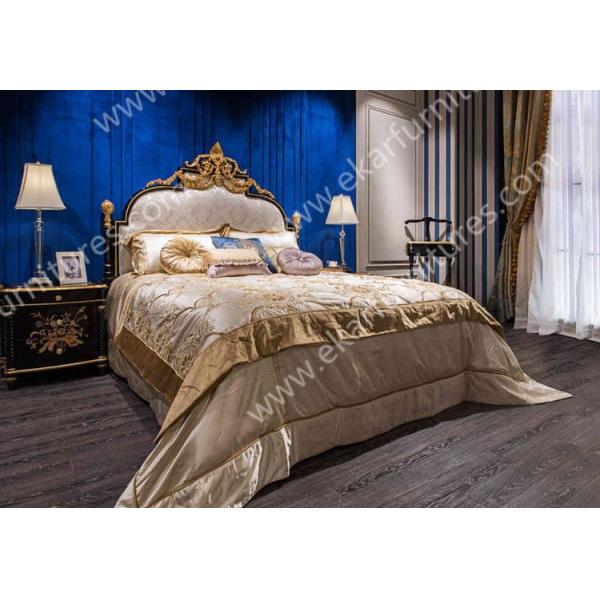 kingbed Furniture for bedroom modern royal luxury master wooden bed TA-028