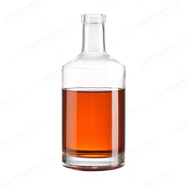 Material del cuerpo Vidrio Botella vacía redonda para vino Gin Ron Brandy Vodka Liquor 750ml 500ml