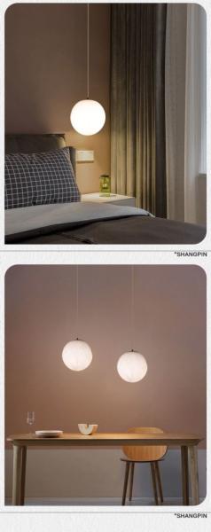 Nordic Modern Hotel Lighting Brass Copper Chandelier Lamp White Glass Ball Led Pendant Light