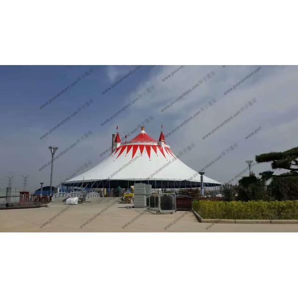 PVC Pagoda Canopy Red And White Roof Cover High Peak For Outdoor Event Trade Show