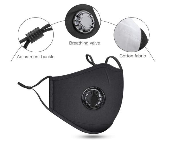 Black Reusable N95 Respirator Mask Personal Protective Surgical Dust Mask