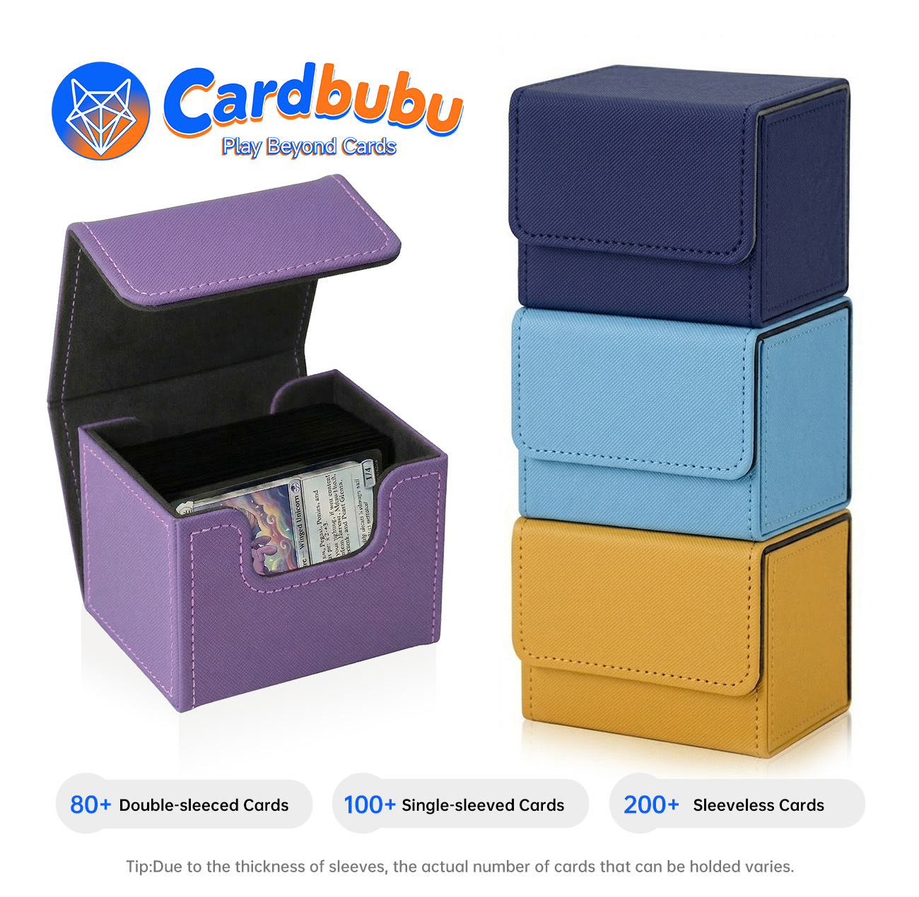 Magnetic Closure Leather Deck Box MTG TCG Card Horizontal Storage Organizer Case
