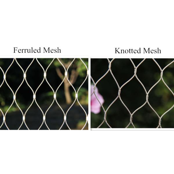 Decorative Ferrule Flexible Stainless Steel Wire Rope Mesh Fence For Stair Railing