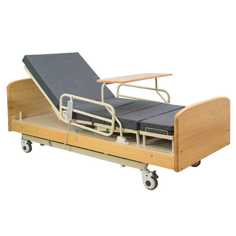 Age-Friendly Nursing Home Bed with Manual Single Double Rocking Function and Aluminium Alloy Frame with Height Adjustment Range