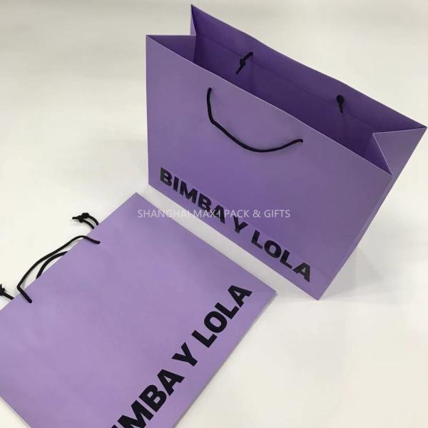 Small Branded Paper Bags , Retail Recycled Personalized Custom Boutique Shopping Bags