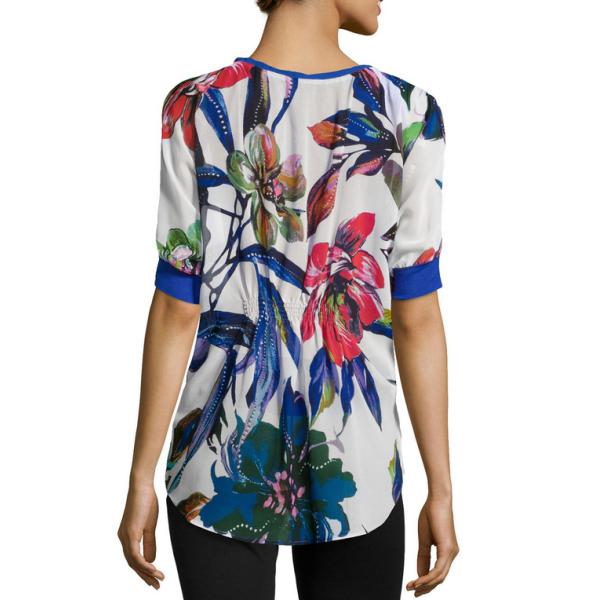 Floral Scoop-Neck Blouse