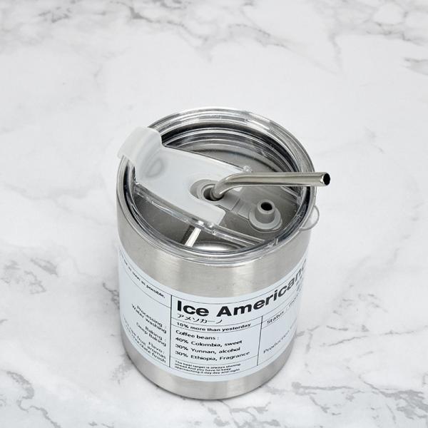 Tumbler Copo de café de acero inoxidable aislante con tapa y paja estilo americano portátil exterior con acompañamiento de paja copas de agua selladas de doble pared botella de viaje