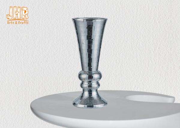 Vasos decorativos da fibra de vidro dos vasos do vidro de mosaico dos artigos de Homewares dos vasos da tabela da peça central da trombeta