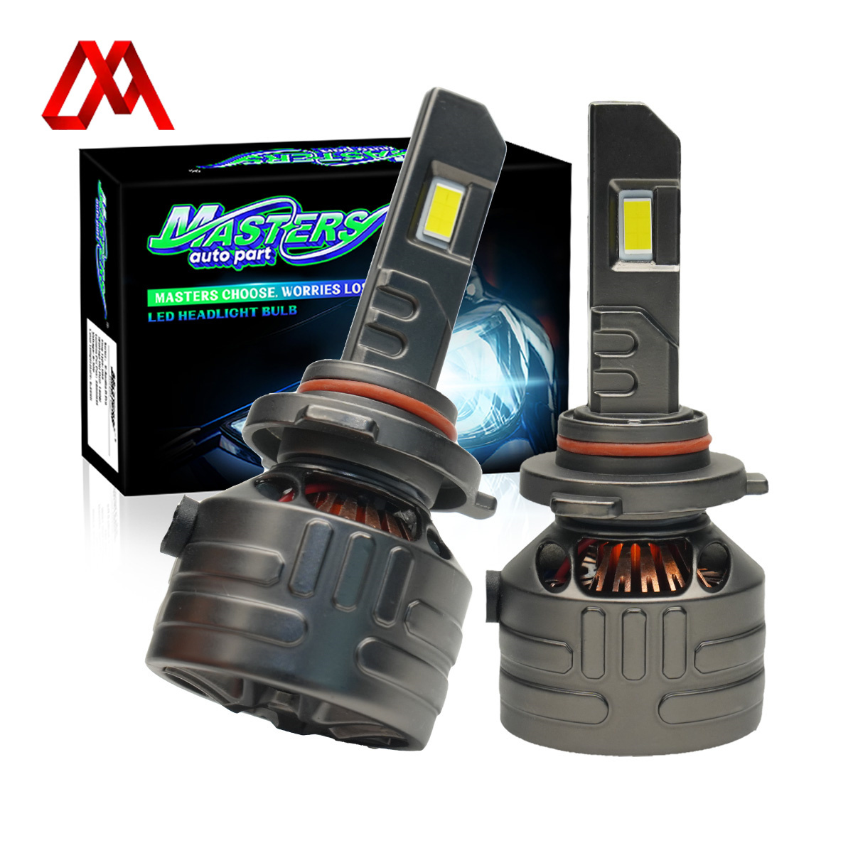 Мастера KV50 160W 16000 Люмен 6500K Холодный белый H4 H7 9005 Светодиодные лампочки