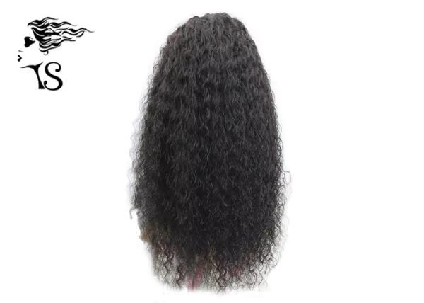 Kinky Curly Full Lace Wigs Mongolian Hair Natural Black Color Soft Smooth