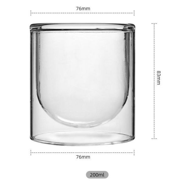 High Borosilicate Glass Candle Holder Cups Double Wall Glass Candle Jar Heat Resistant