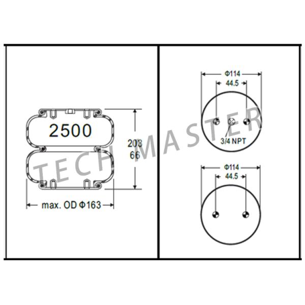 Подвесной рессора езды воздуха американского двойника ПРИЕМИСТОСТИ замысловатая для Фирестоне В01-358-6956 тележки