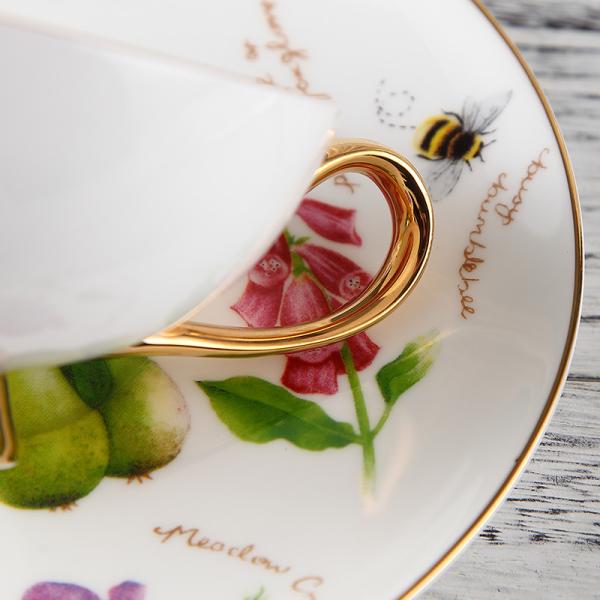 Lead Free 220cc Bone China Cup Plate Dishwasher Safe