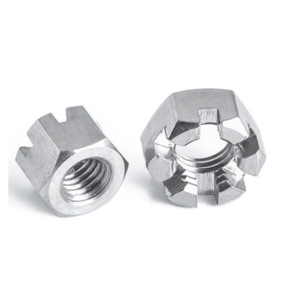 Automotive Industry Hex Castle Slotted Nuts with 304 Stainless Plating