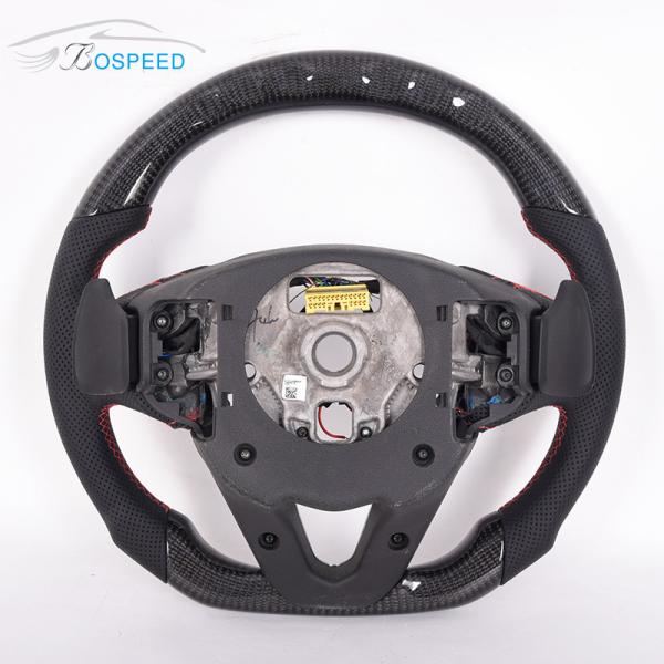 Custom LED Leather Ct6 Steering Wheel Sports Cadillac White Stitch