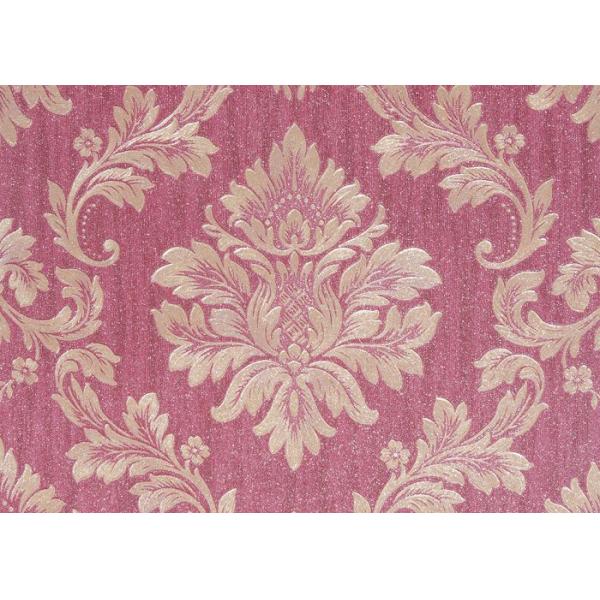 Waterproof Vinyl Wall Covering / Red Home Decorating Wallpaper For Promotion, 0.53*10m