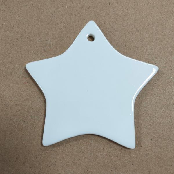 3 Inch Round Ceramic Sublimation Christmas Ornaments For Heat Transfer Printing
