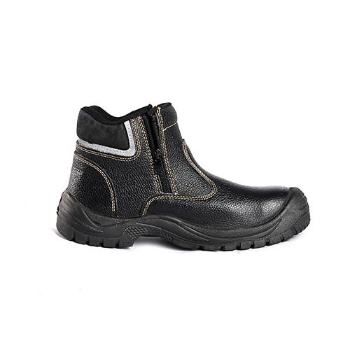 Non Slip PU Sole Anti Static Anti Scratch Steel Toe Safety Shoes High Cut Casual Industrial Genuine Leather