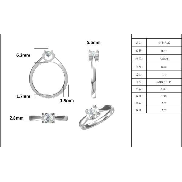 Square White Moissanite 9K Silver Ring CZ Minimalist Wedding Jewelry