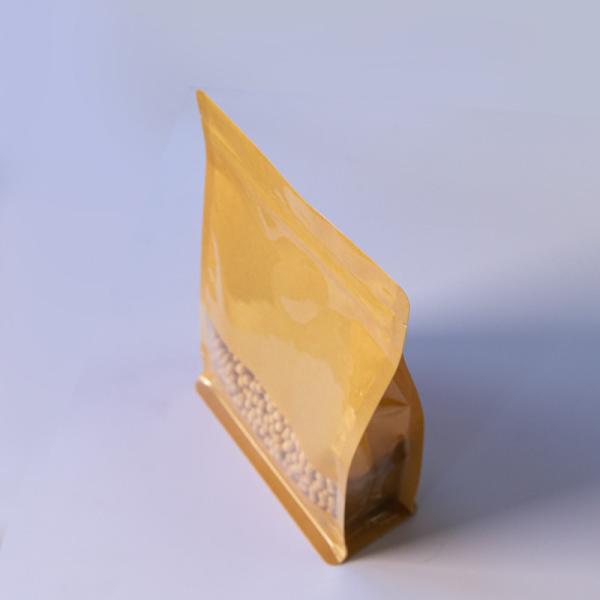 Durable Kraft Paper Bags With Visible Window For Food Packaging Greaseproof Customizable.