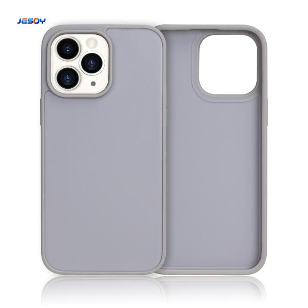 Groove Cell Phone Case Wireless Charging Protective Phone Cover Gray / Black