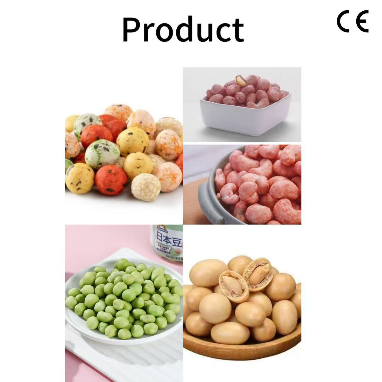 CE Certified Fried Flour-coated Peanut Making Machine Full Automatic Nuts Processing Line for Coated Peanut Production