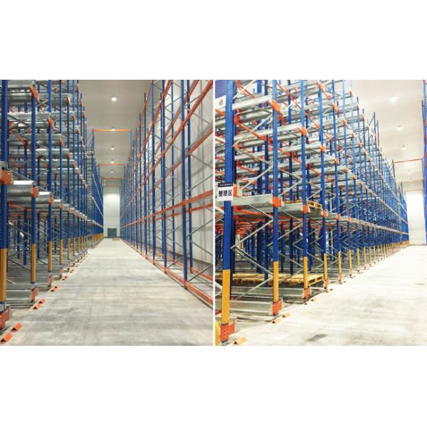 Two Way Radio Shuttle Racking Pallet Runner Rack System For Cold Storage Cold Chain