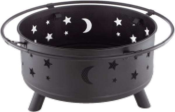 Wood Burning Charcoal Heating Stove 30 inch Round Star and Moon Firepit