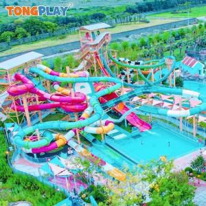 Parc aquatique pour adultes terrain de jeu piscine en fibre de verre toboggan