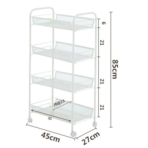 20kg Bearing Vegetable Rack Trolley , SS 4 Tier Storage Trolley