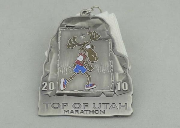 Arcada Lake Triathlon Ribbon Medals , Half Marathon Medal With Short Ribbon