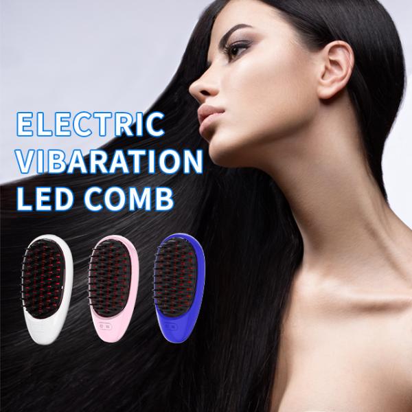 Hair Growth Massage Comb Electric Cordless Therapy Red Blue LED Hair Growth Comb Scalp Massaging Anti-Hair Loss