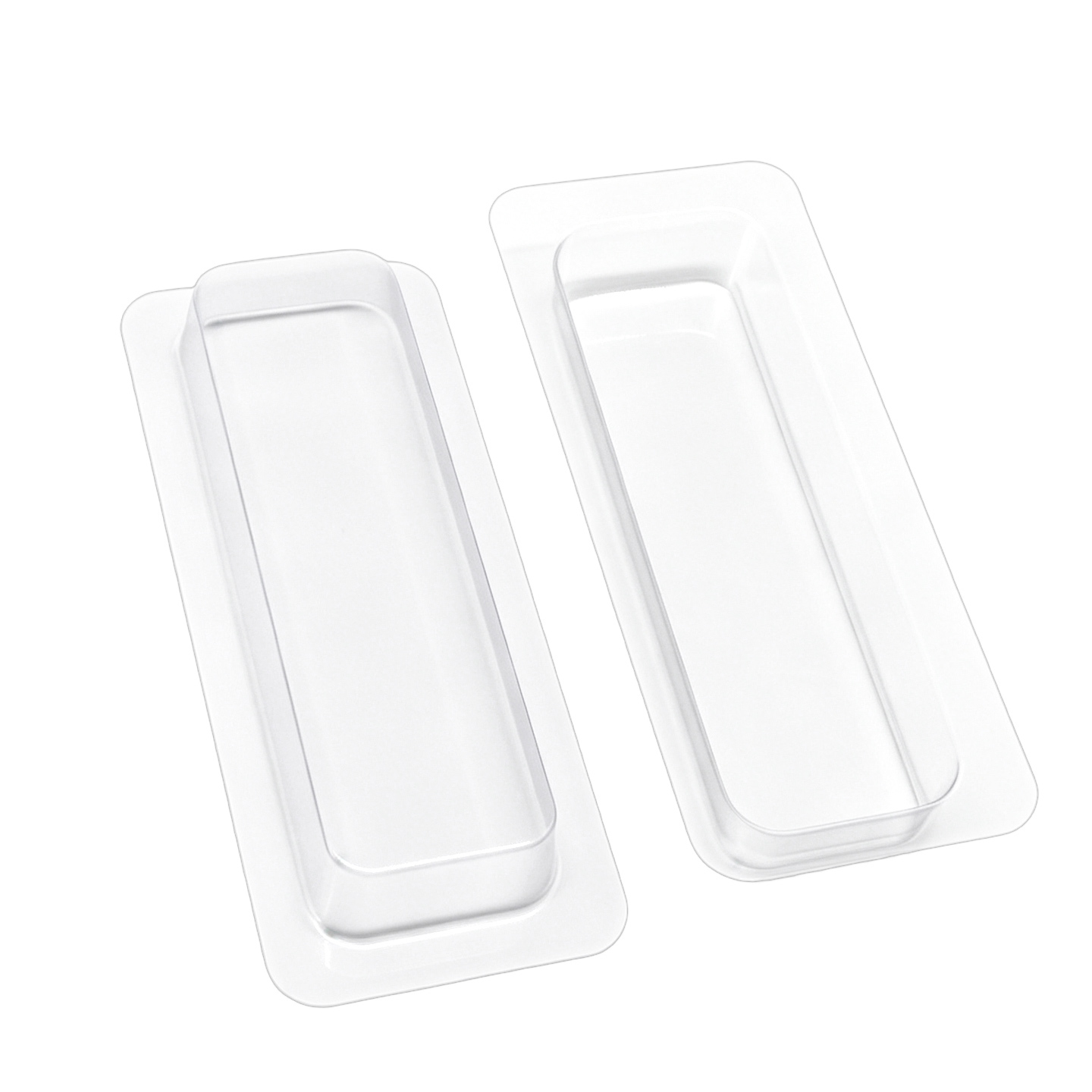 Clear Rectangular Single Compartment Plastic Pen Tray Desk Organizer