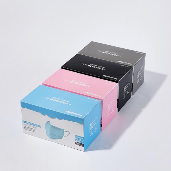 Anti Bacterial 3 Ply Face Mask Blue White Customized Colors FDA CE Approved