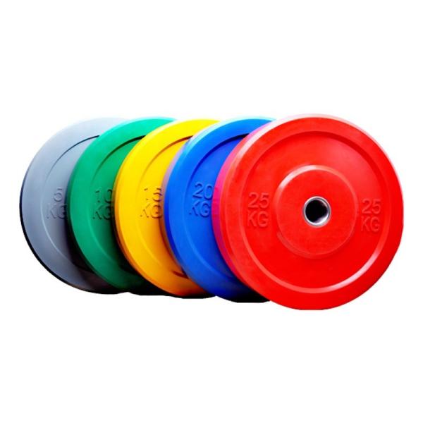 Cross Fitness Black Exercise Free Weight Weightlifting Rubber Bumper Plate