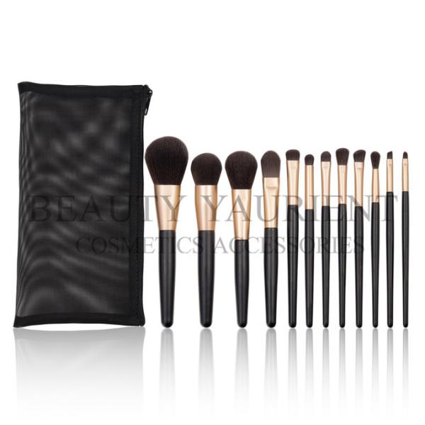 OEM ODM Multifunction Makeup Brush Set 12pcs With Black Wooden Handle