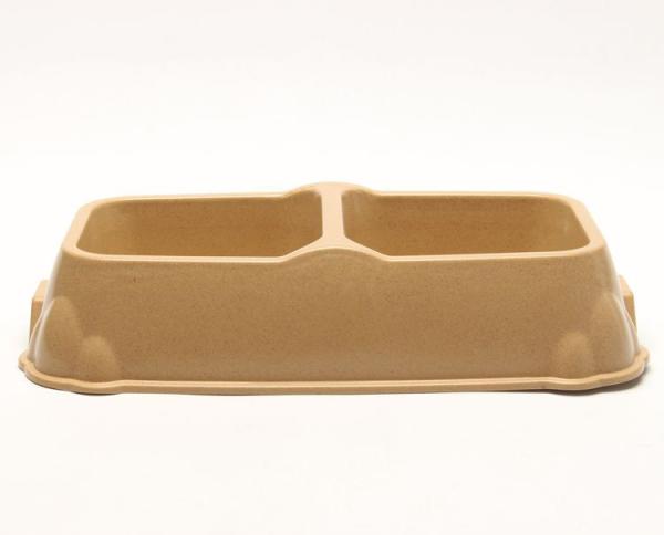 No Bend Double Bamboo Pet Bowl  Luxury Design 12x16.5x7 CM For Puppy