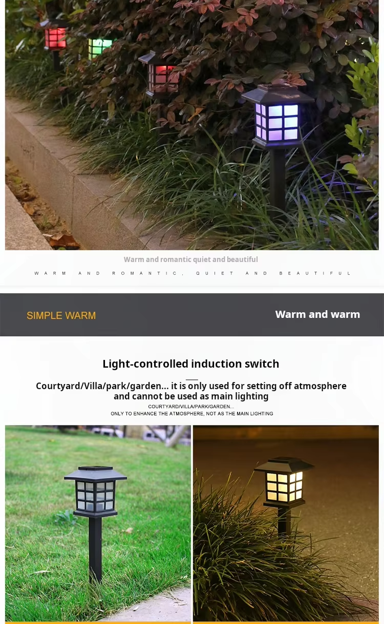Ambient-Sensing Solar Light with RGB Color-Changing Garden & Courtyard Decorative Light Outdoor Landscape Light