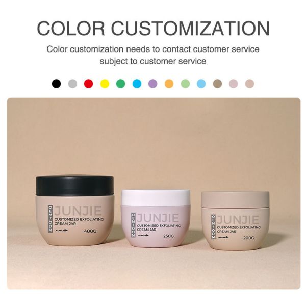 200g 250g 400g Plastic Body Butter Jars PE Scrub & Mud Film Container Refillable Cosmetic Jars For Face Cream & Skincare Products