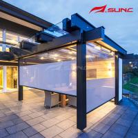 Des stores à fermeture à glissière couleur sur mesure avec voie latérale en alliage d'aluminium hauteur 6 m